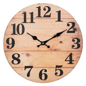 Nástěnné dřevěné hodiny venkovský styl 34 cm (Clayre & Eef)