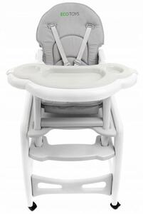 Bestent Dětská jídelní židle 3v1 Gray Ecotoys