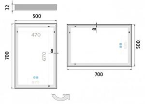 NIMCO ZP 13001VX - LED Koupelnové podsvícené zrcadlo 3000-6500K 70x50 cm IP44