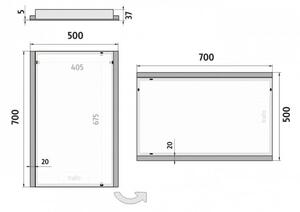 NIMCO ZP 11001 - LED Koupelnové podsvícené zrcadlo 6500K 70x50 cm IP44