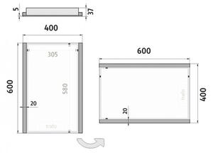 NIMCO ZP 11000 - LED Koupelnové podsvícené zrcadlo 6500K 60x40 cm IP44