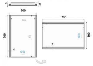 NIMCO ZP 11001VX - LED Koupelnové podsvícené zrcadlo 3000-6500K 70x50 cm IP44