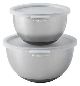 Nerezové mísy KitchenAid s víkem, sada 2ks KMS212OSSSA
