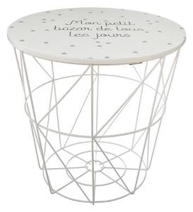 Atmosphera stolek s úložným prostorem Mon Petit bílý, 30x30cm