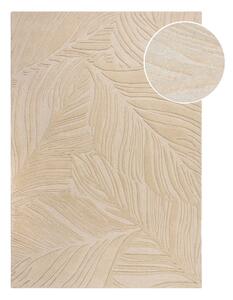 Béžový vlněný koberec Flair Rugs Lino Leaf, 120 x 170 cm