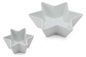 Servírovací misky Mikasa tvaru Hvězdy, 2 ks, bílý porcelán MKCHSTARBWLPK2