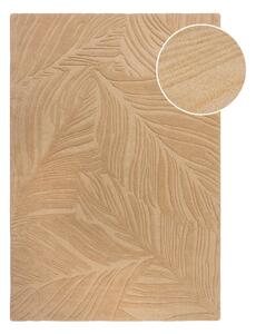 Světle hnědý vlněný koberec Flair Rugs Lino Leaf, 160 x 230 cm