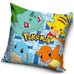 Dekorační polštář Pokémoni - motiv Pikachu a jeho přátelé - 40 x 40 cm