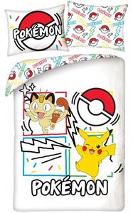 Ložní povlečení z mikrovlákna Pokémoni Pikachu a Meowth - 90 x 70 cm + 140 x 200 cm