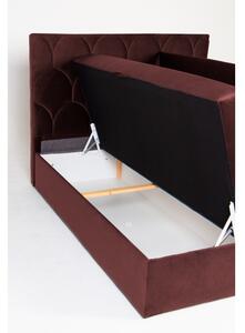 Hector Kontinentální velurová postel Azala 160x200 cm bordó