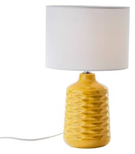 Stolní lampa Ilysa stínidlo bílá, základna žlutá
