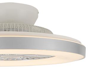 Chytrý stropní ventilátor stříbrný s hvězdicovým efektem stmívatelný - Climo