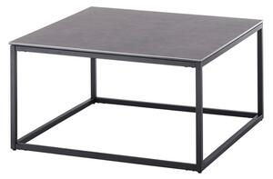 Čtvercový konferenční stolek VARNA keramika antracit/kov černý mat