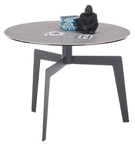 Kulatý konferenční stolek BUENA VISTA šedá keramika/kov černý mat
