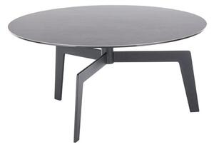 Kulatý konferenční stolek BUENA VISTA keramika antracit/kov černý mat