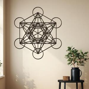 Dřevěná dekorace na zeď METATRON | Rozměry (cm): 36x40 | Zvolte barvu dekoru: Wenge