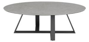 Oválný konferenční stolek ELBING šedá keramika/kov černý mat
