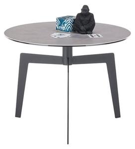 Kulatý konferenční stolek BUENA VISTA šedá keramika/kov černý mat