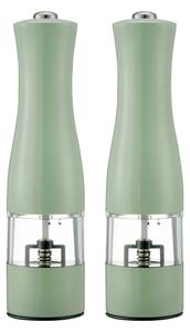 Silvercrest® Kitchen Tools Sada elektrických mlýnků na sůl a pepř, 2dílná, zelená (800009022)