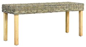 Lavice 110 cm přírodní kubu ratan a masivní mangovník