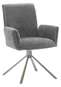 Jídelní otočná židle BOULDER E s područkami šedá