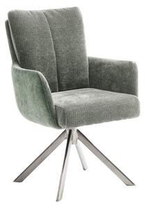 Jídelní otočná židle MALIA E s područkami pastelově zelená