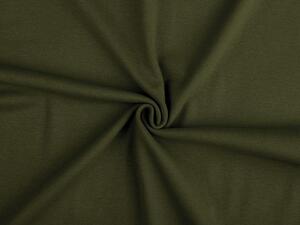 Úplet bavlněný elastický hladký / náplet METRÁŽ - 26 (356) zelená khaki