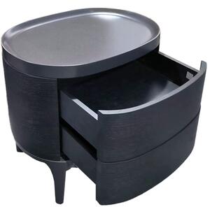 Černý dubový noční stolek Miotto Vissano 59,2 x 45 cm