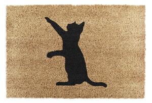 Rohožka z přírodního kokosového vlákna Artsy Doormats Cat, 40 x 60 cm