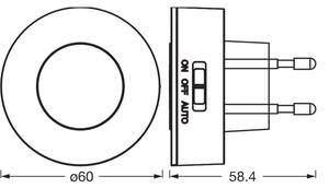 Osram-LED Noční světlo se senzorem pohybu a soumraku LUNETTA LED/0,31W/230V bílá
