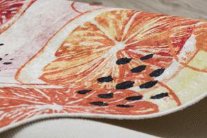 Koberec/ běhoun protiskluzový ANDRE 1270 Pomeranče, do kuchyně - růžový