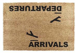 Rohožka z přírodního kokosového vlákna Artsy Doormats Arrivals and Departures, 40 x 60 cm