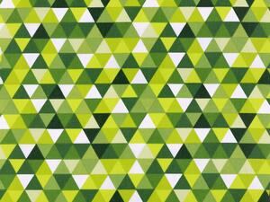 Bavlněná látka trojúhelníky - 3 (126) zelená sv