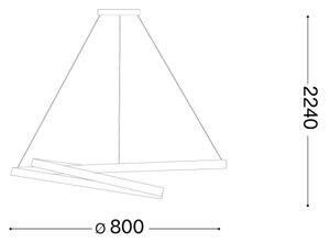 Ideal Lux - LED Stmívatelný lustr na lanku OZ LED/55W/230V pr. 80cm CRI 90 černá