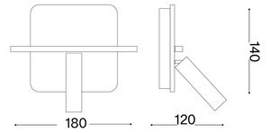 Ideal Lux - LED Nástěnné bodové svítidlo PIANO LED/10W/230V CRI 90 USB bílá