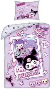 Ložní povlečení z mikrovlákna Kuromi – motiv Galaxy Pop - 70x90 cm + 140x200 cm