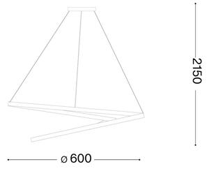 Ideal Lux - LED Stmívatelný lustr na lanku OZ LED/48W/230V pr. 60 cm CRI 90 bílá