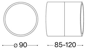 Ideal Lux - LED Venkovní nástěnné svítidlo OMEGA LED/7W/230V CRI 90 IP54 černá