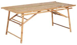 Zahradní jídelní stůl TINDARI 180 cm 90 cm Bambus Světle hnědá