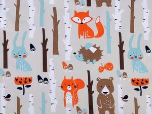 Bavlněná látka lišky v lese - 1 (293) béžová světlá
