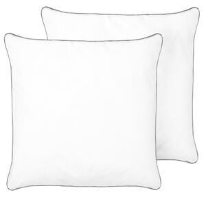 Sada 2 polštářů PELISTER Vysoká Mikrovlákno 80 x 80 cm Bílá