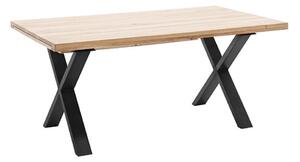 Rozkládací jídelní stůl z masivu BROOKLYN dub bělený/lak antracit Velikost stolu 180x100