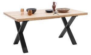 Rozkládací jídelní stůl z masivu BROOKLYN dub bělený/lak antracit Velikost stolu 200x100