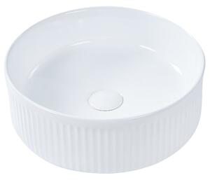 Umyvadlo na desku GELDO ⌀ 37 cm Keramika Bílá