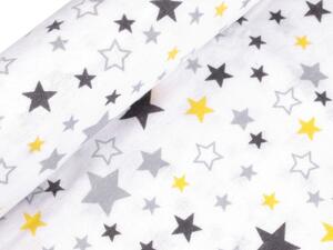 Bavlněný flanel hvězdy - 3 (367) bílá šedá