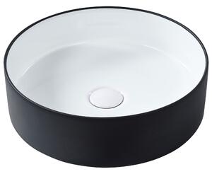Umyvadlo na desku TEBAR ⌀ 40 cm Keramika Černá/Bílá