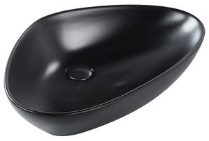 Umyvadlo na desku TIRIG 60 x 39 cm Keramika Černá