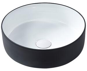 Umyvadlo na desku CALIG ⌀ 36 cm Keramika Černá/Bílá