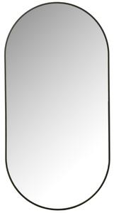 Černé kovové oválné zrcadlo J-line Canny 100 x 50 cm