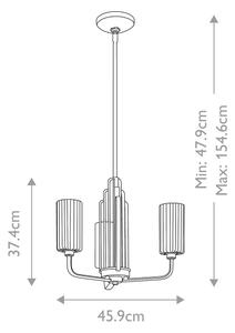 Quintiesse QN-KIMROSE3-PN - Lustr na tyči KIMROSE 3xE14/40W/230V lesklý chrom